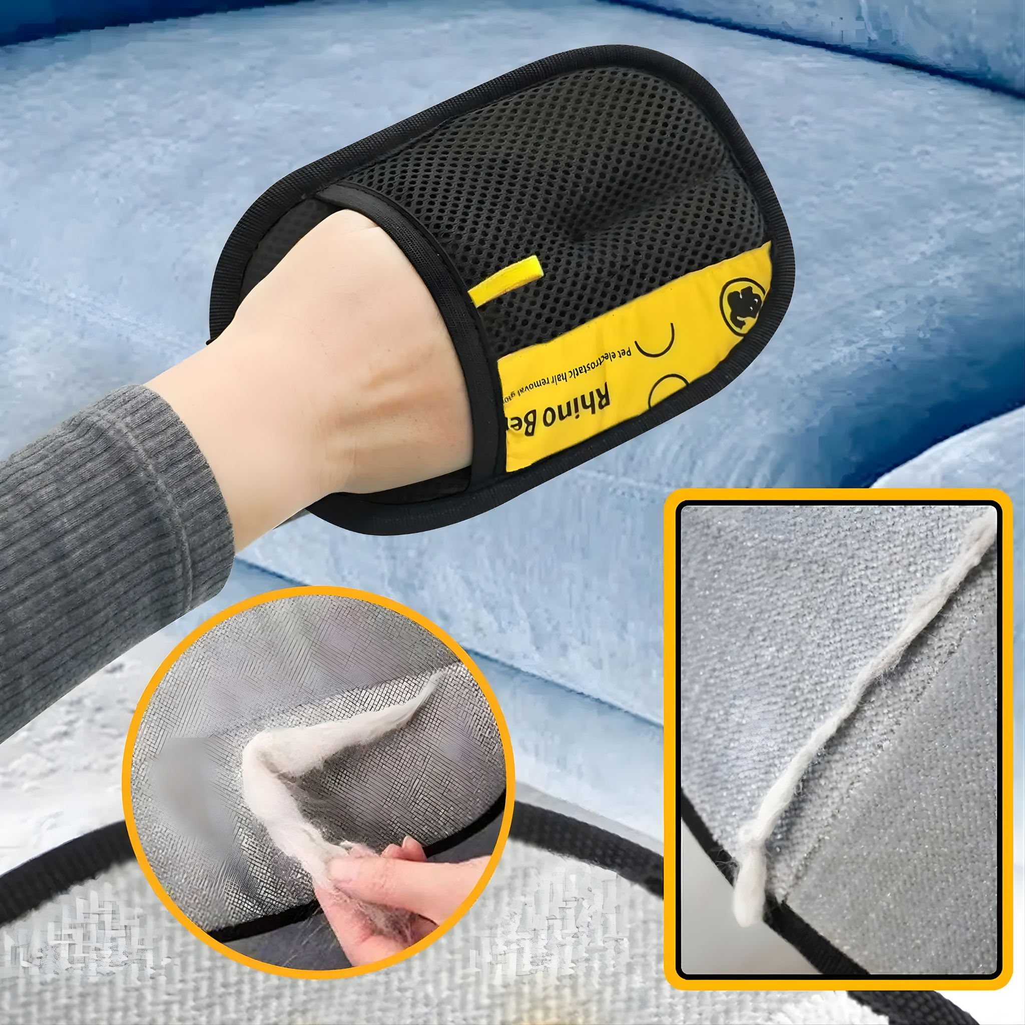 Pet Hair Removal Gloves – Electrostatic Reusable Fur Remover for Cats & Dogs