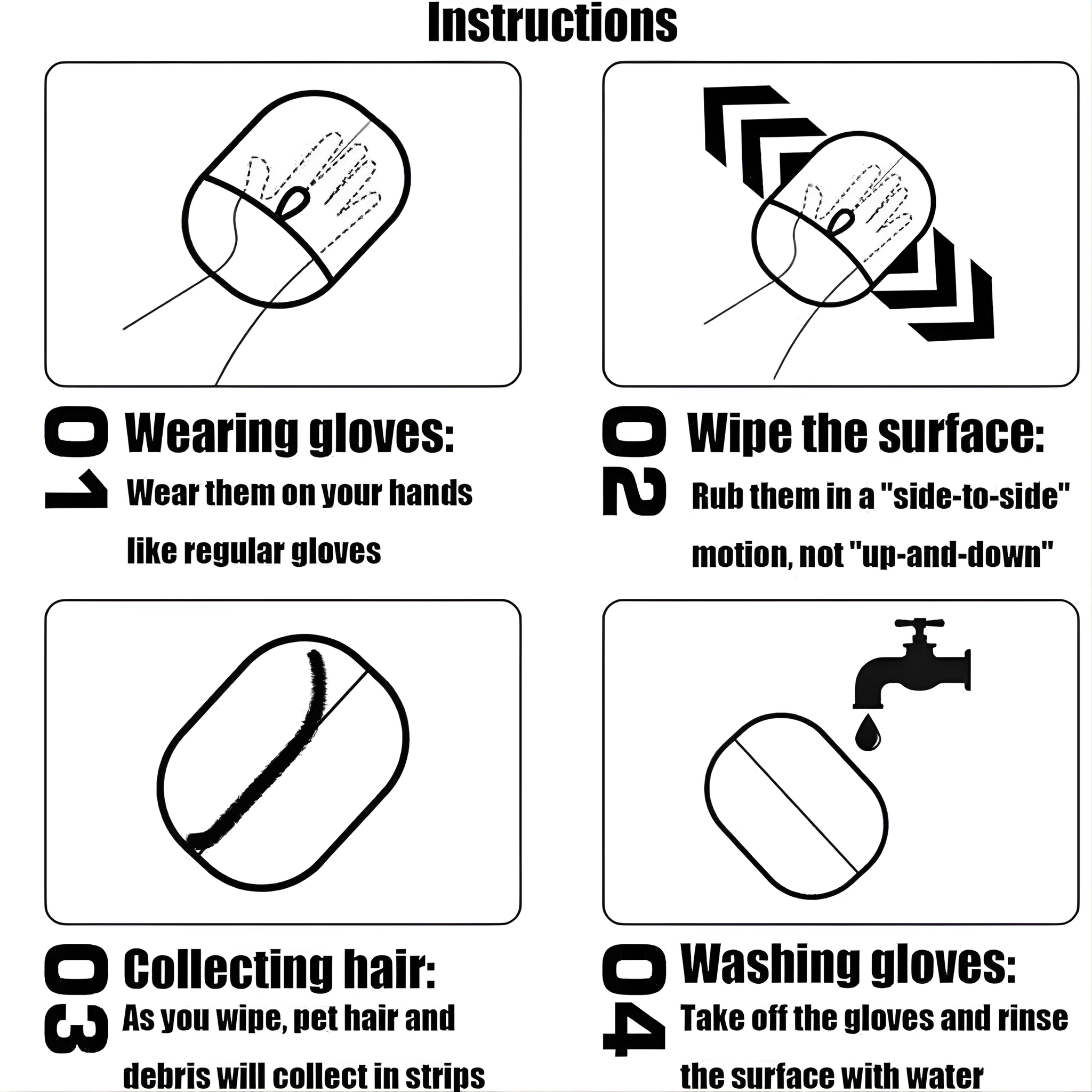 Pet Hair Removal Gloves – Electrostatic Reusable Fur Remover for Cats & Dogs