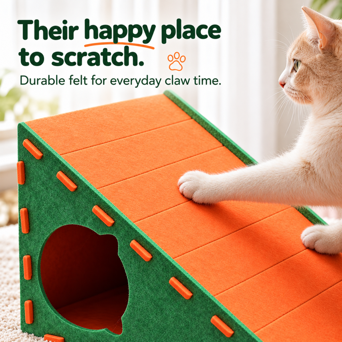 3-in-1 Cat Scratcher & Hideaway