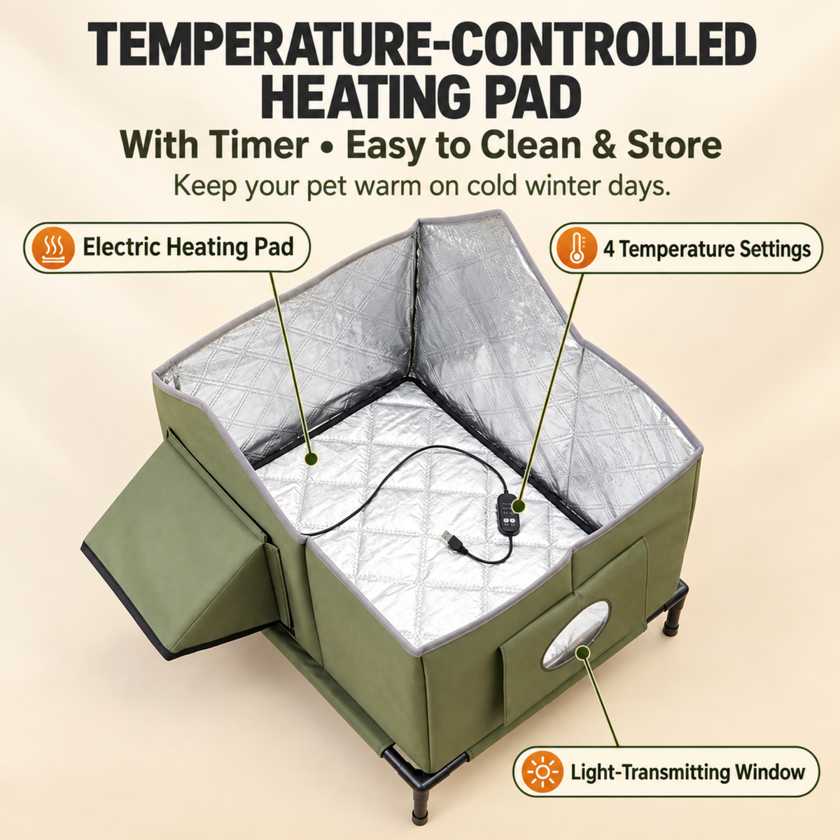 CozyHaven Heated Outdoor Cat House