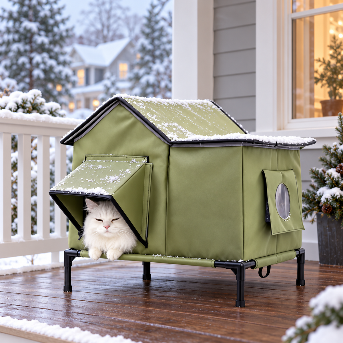 CozyHaven Heated Outdoor Cat House