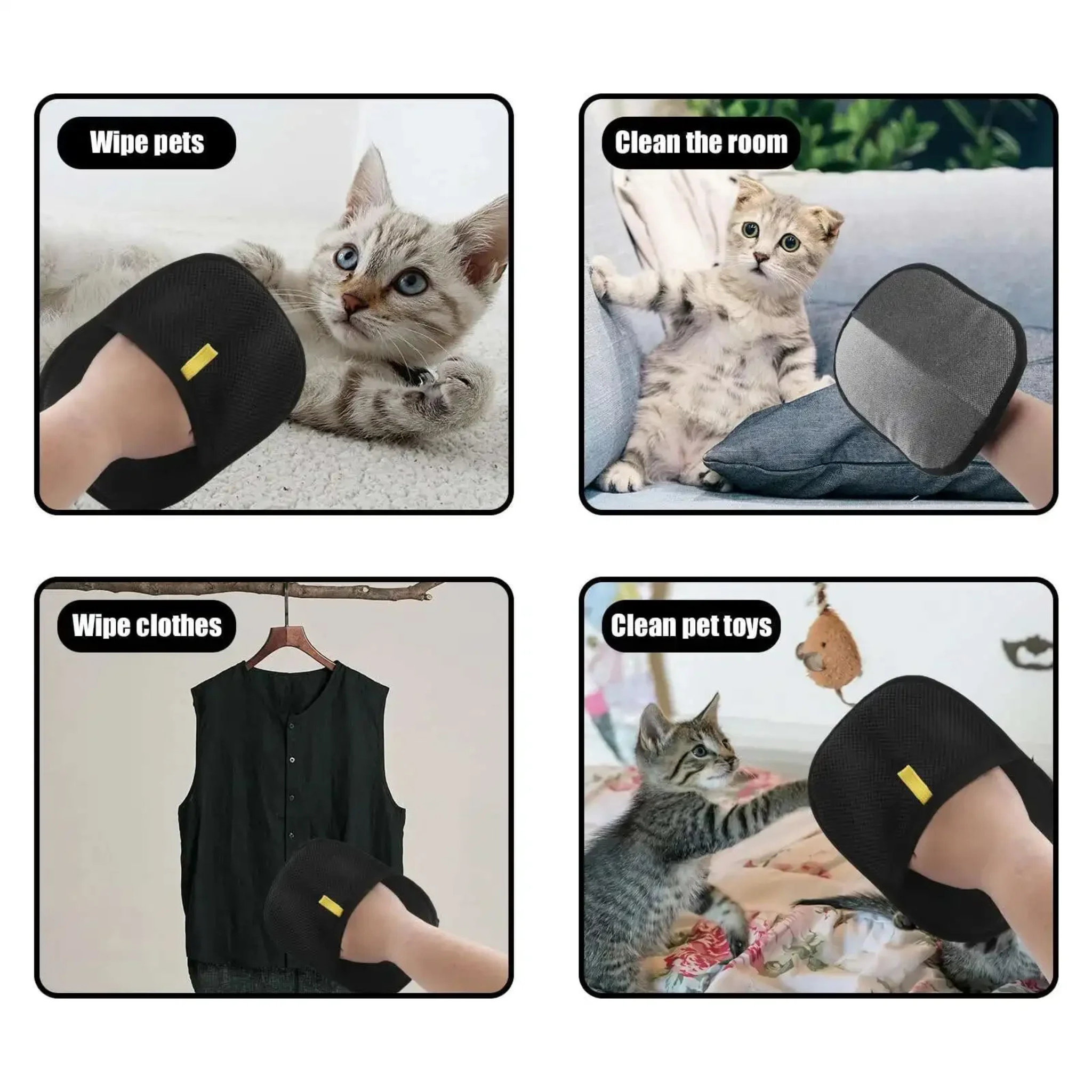Pet Hair Removal Gloves – Electrostatic Reusable Fur Remover for Cats & Dogs