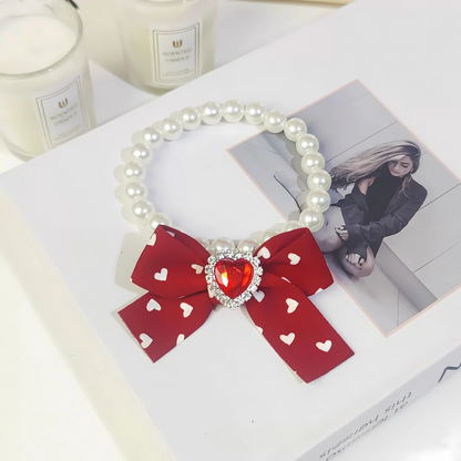 Elegant Cat Necklace – Faux Pearl Collar