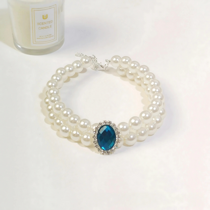 Elegant Cat Necklace – Faux Pearl Collar