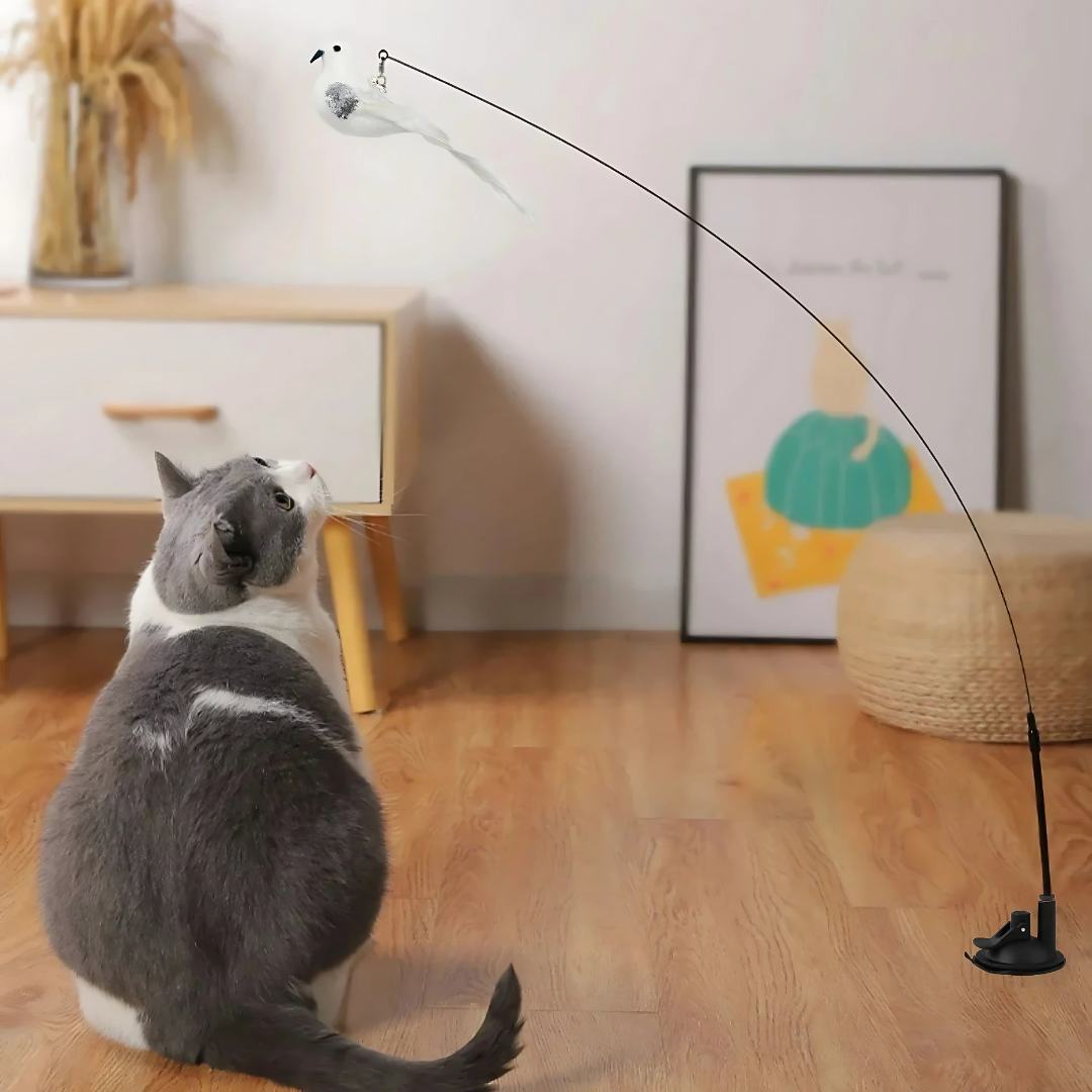 Simulated Bird Wand Cat Toy