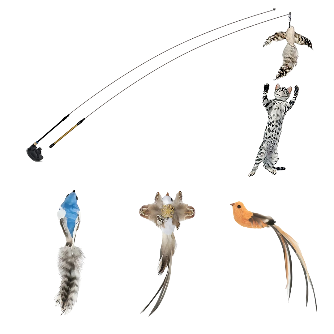 Simulated Bird Wand Cat Toy