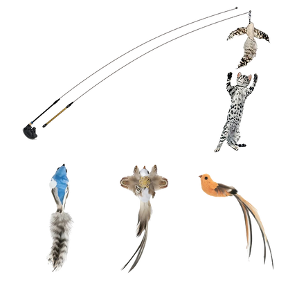 Simulated Bird Wand Cat Toy