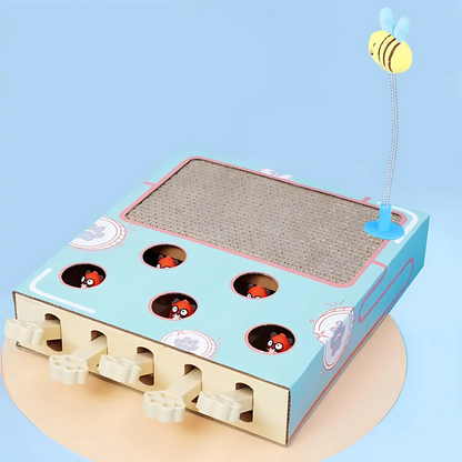 Whack-a-Mole Cat Toy with Scratching Board