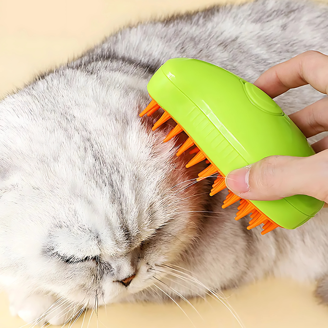 Cat Steamy Brush – Grooming & Massage Tool for Pets