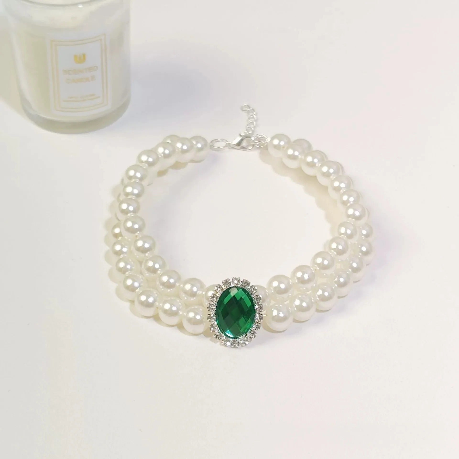 Elegant Cat Necklace – Faux Pearl Collar